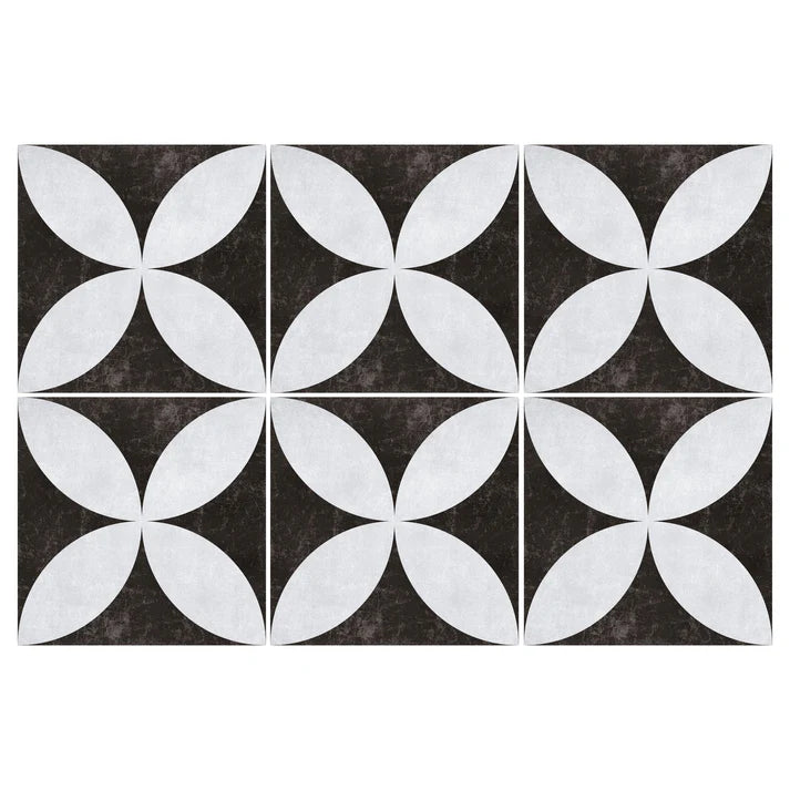 Set Baldosas Adhesivas / Retro Tile Black