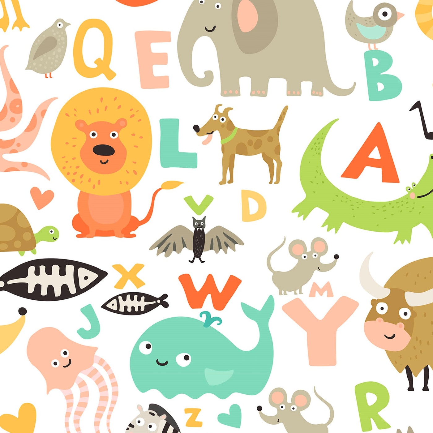 Papel Mural / Animal Letters