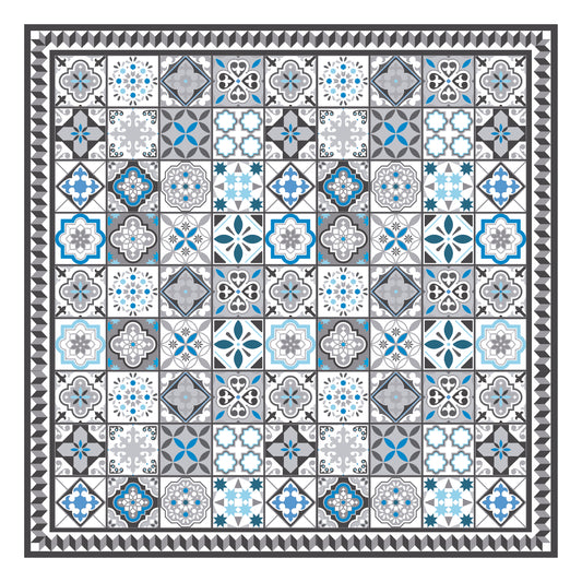 Alfombra Vinílica / Greca Beach Tiles - Blue
