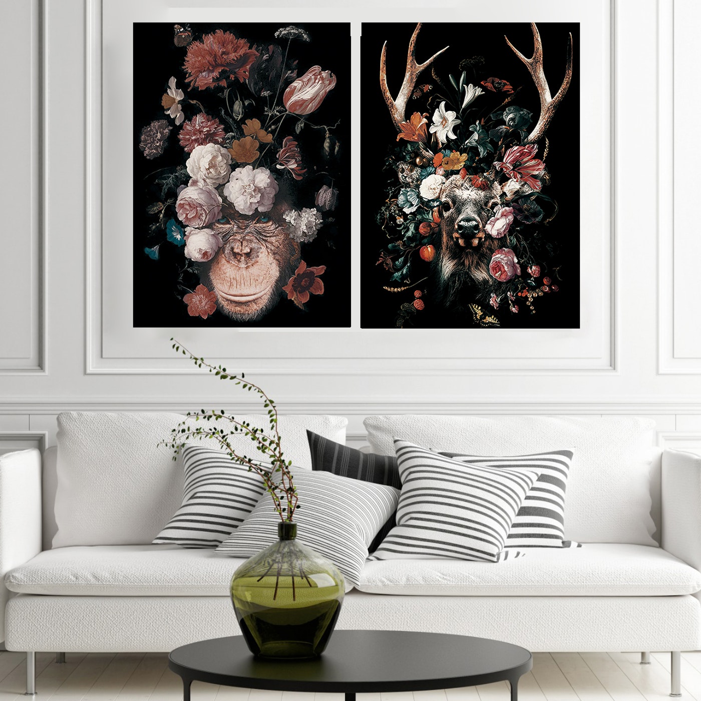 Cuadro Canvas / Floral Animal - Gorilla