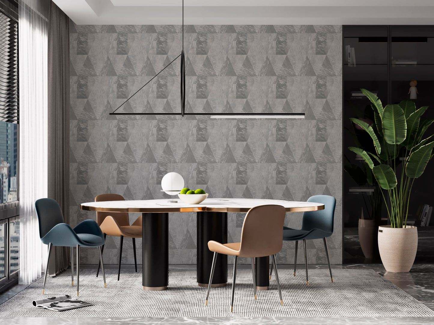 Papel Mural / Grey Triangles