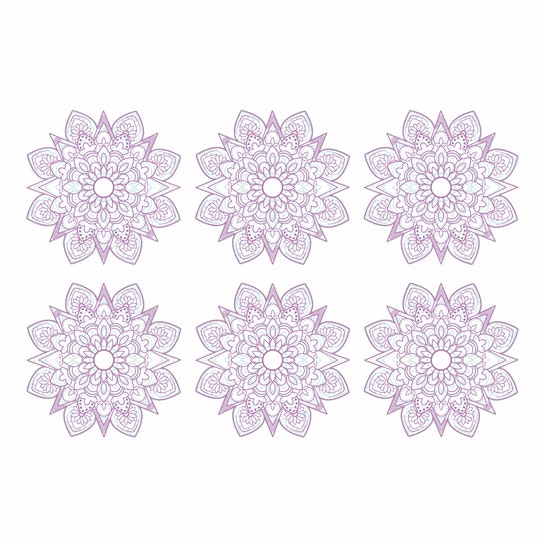 Set 6 Posavasos / Purple Mandala